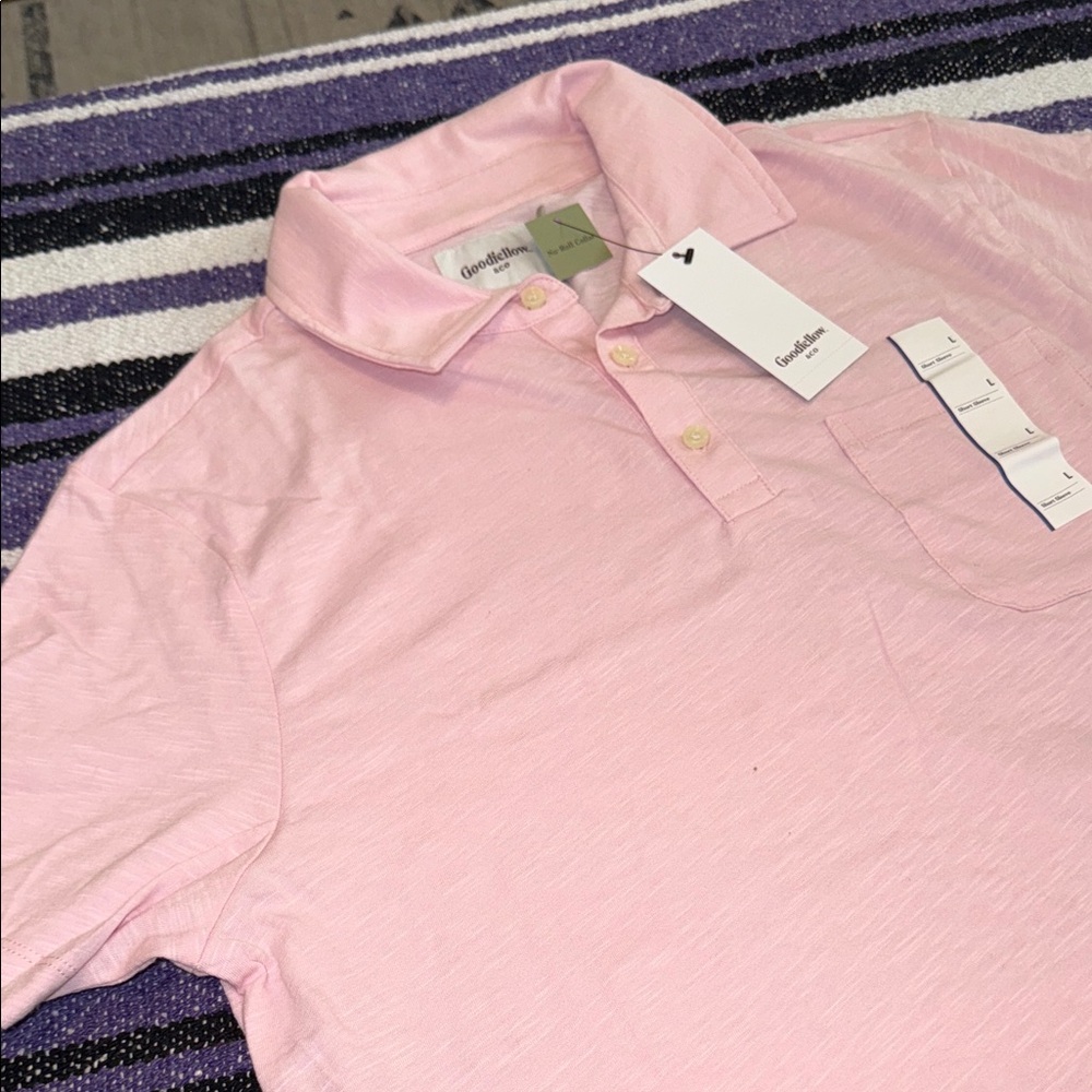 2/$15
Goodfellow  Pink Polo Shirt size large NWT